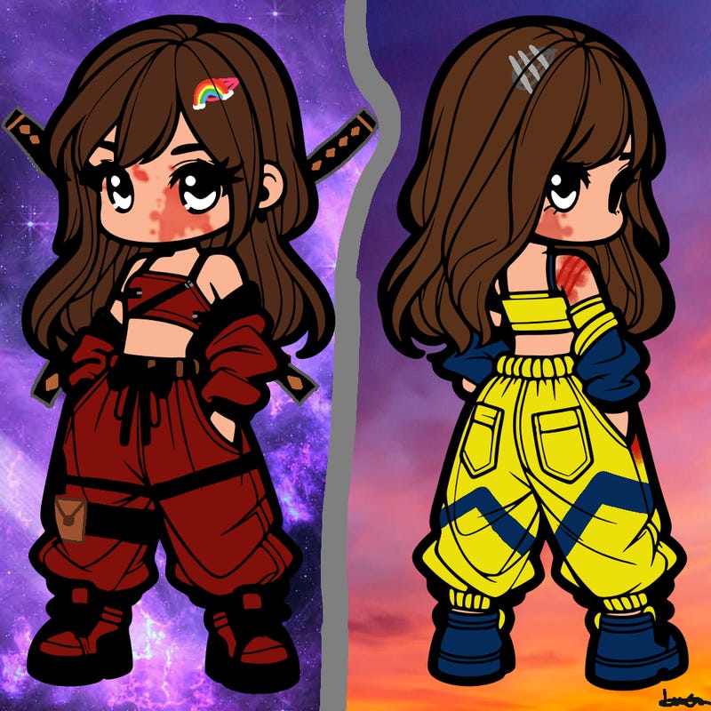 girl in crop top and baggy pants