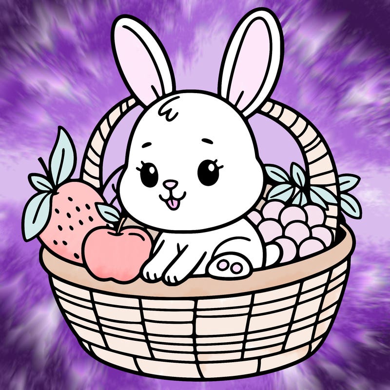 bunny in a fruit basket