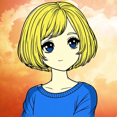 realistic girl with short hair