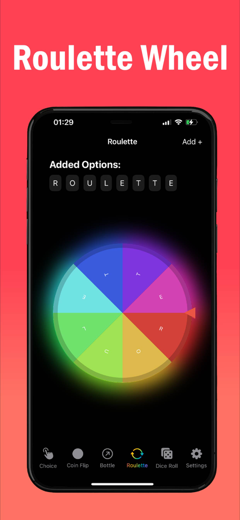 Chooser - Finger Picker - A colorful digital decision wheel feature in the Chooser Finger Picker mobile app
