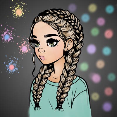 realistic girl with braids