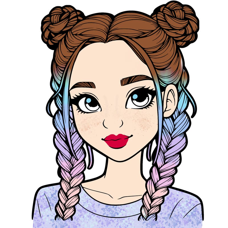 realistic girl with braids