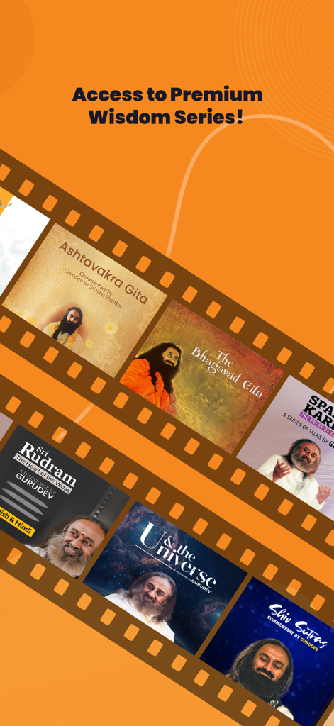 Art of Living: Meditation,Yoga - Series de sabiduría espiritual premium y enseñanzas védicas de Sri Sri Ravi Shankar dentro de la interfaz de la aplicación