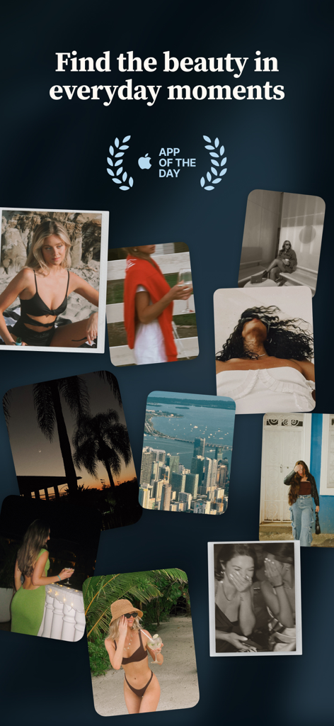 Collage de photos esthétique pour l'application Setty avec le badge Apple App of the Day