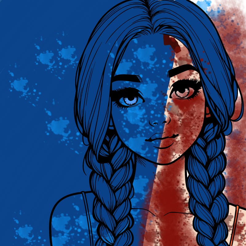 realistic girl with braids
