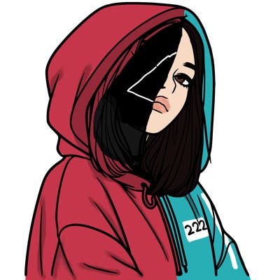 a realistic girl in a hoodie