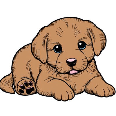 a cute realistic puppy