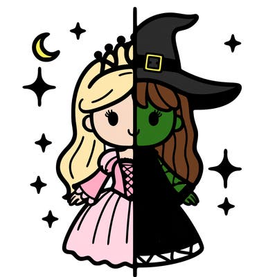 split princess and witch