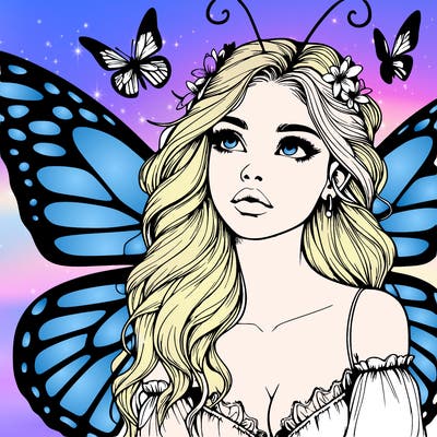 butterfly fairy realistic girl