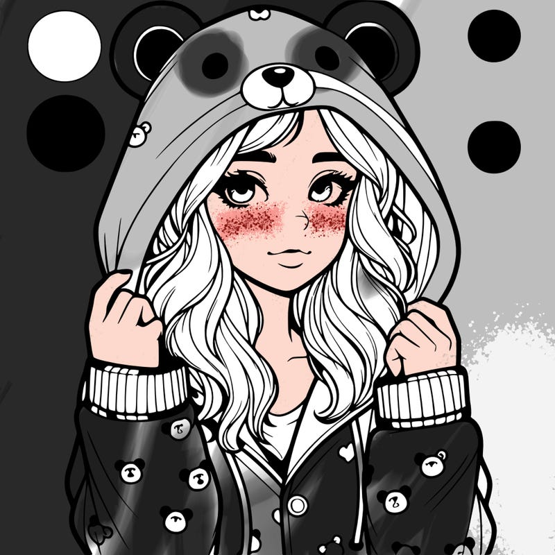 realistic girl in a animal pjs hoodie