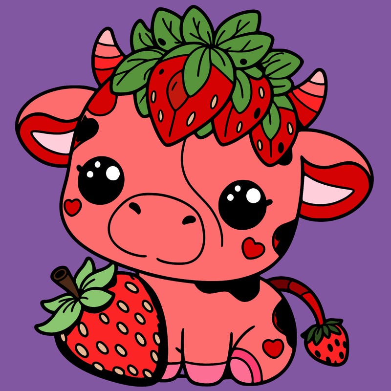 cute strawberry cow