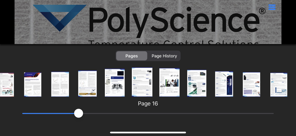 Labmate - Labmate app page navigation interface for scientific magazines