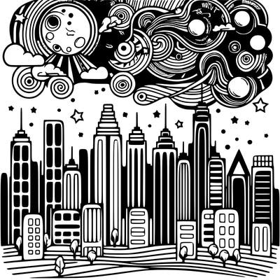 city trippy landscapes