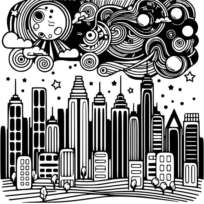 city trippy landscapes