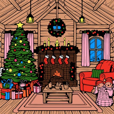christmas house interior
