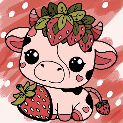 cute strawberry cow