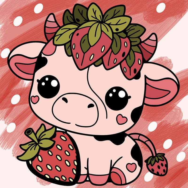 cute strawberry cow