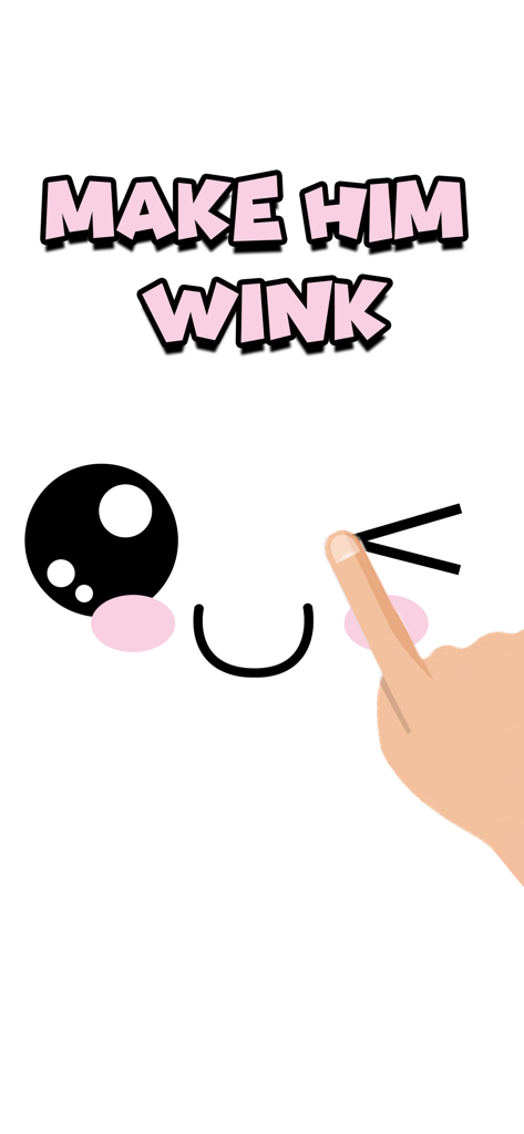 Cute Face:OwO Virtual Pet Game - A hand interacting with a cute winking virtual pet face in the OwO game