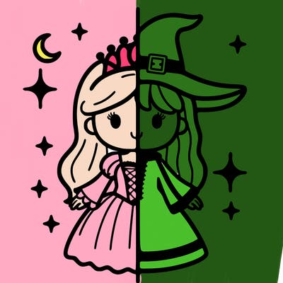 split princess and witch