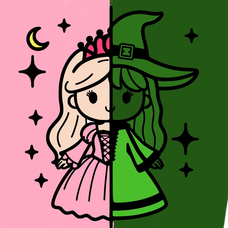 split princess and witch
