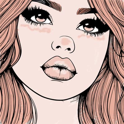 really realistic girl with lips