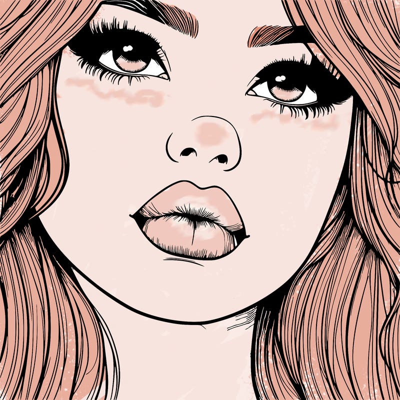 really realistic girl with lips