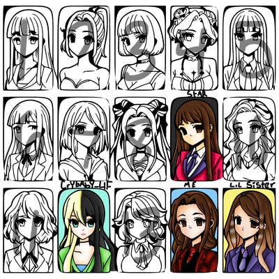 girls that look diffrent anime