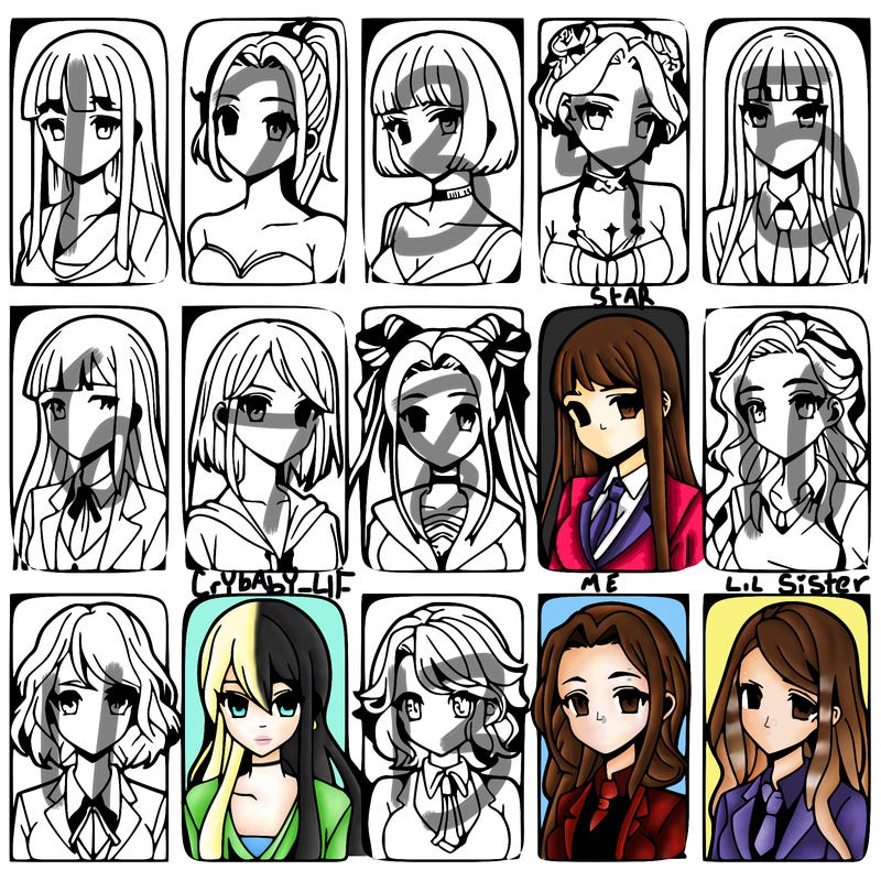 girls that look diffrent anime