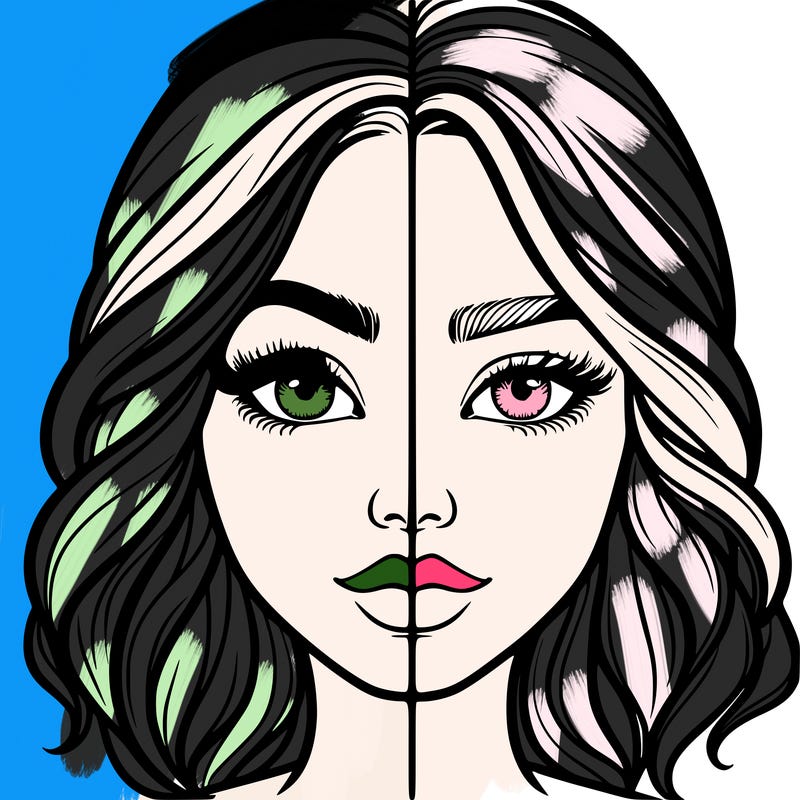 realistic girl split half