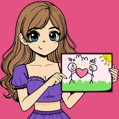 realistic pretty girl holding blank sign