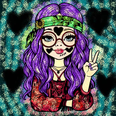 hippie girl realistic