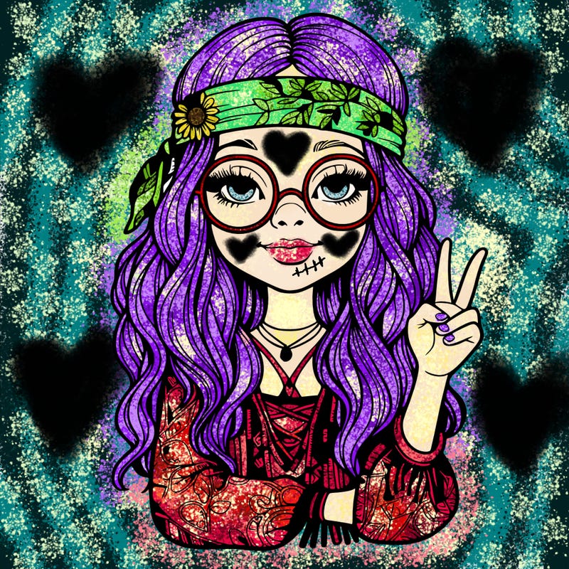 hippie girl realistic