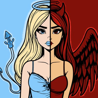 devil vs angel realistic girl
