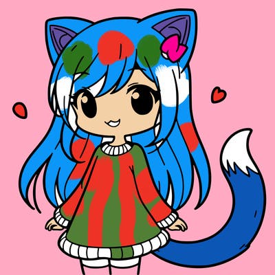 girl with cat ears and tail