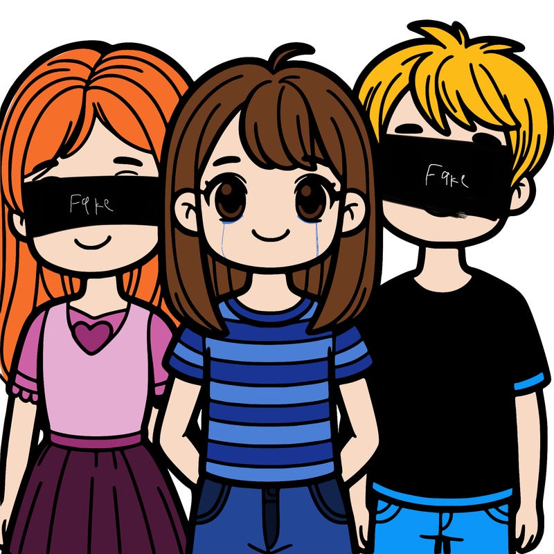 a trio of 2 girls and a boy