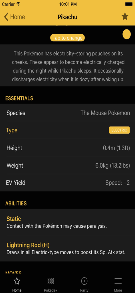 Oak Dex Team Builder Guides - Pikachu stats and abilities information on Oak Dex app