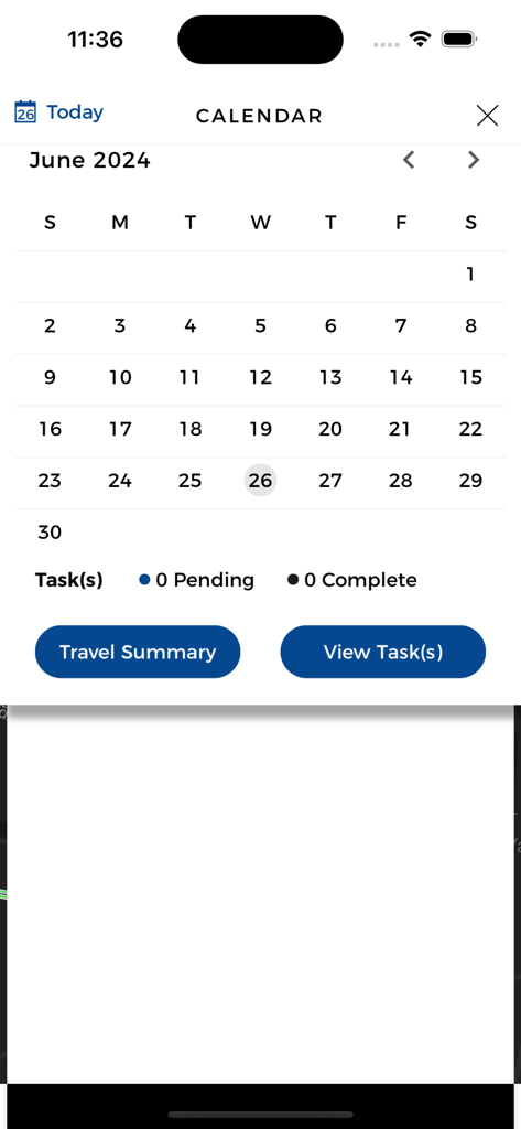 Flex Agents - Flex Agents mobile app interface showing a monthly calendar view with task summary status and navigation buttons