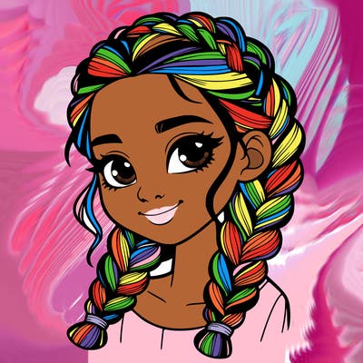 girl with braids realistic