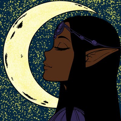 a realistic moon elf