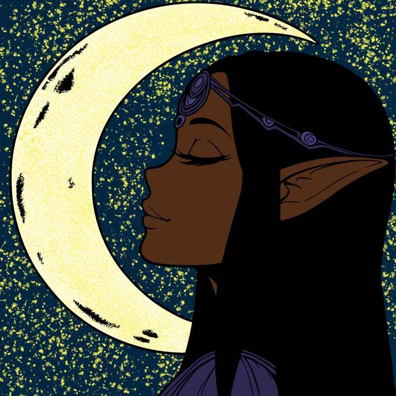 a realistic moon elf