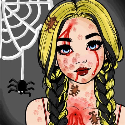 realistic girl with braids