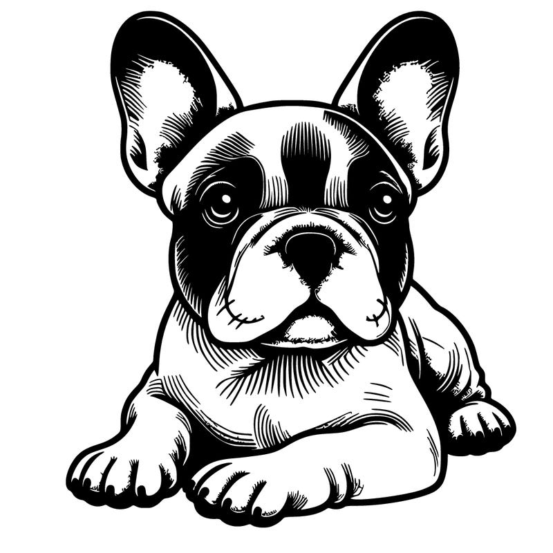 realistic french bull dog