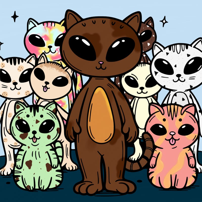 a group of alien cats
