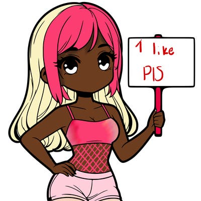 girl in a cute crop top holding a blank sign