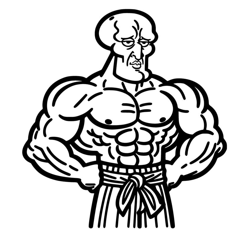 muscular handsome squidward