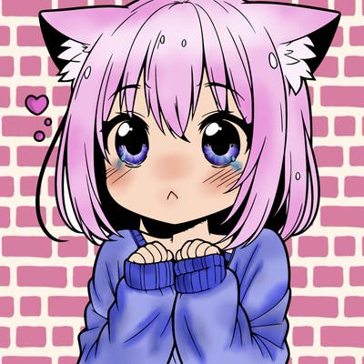shy anime catgirl