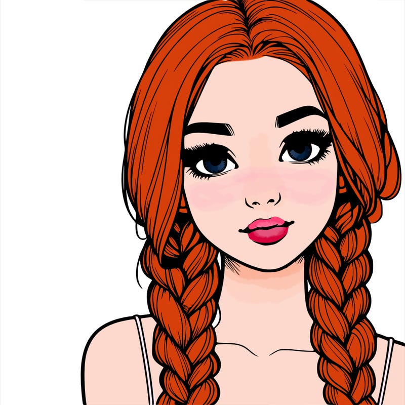 realistic girl with braids