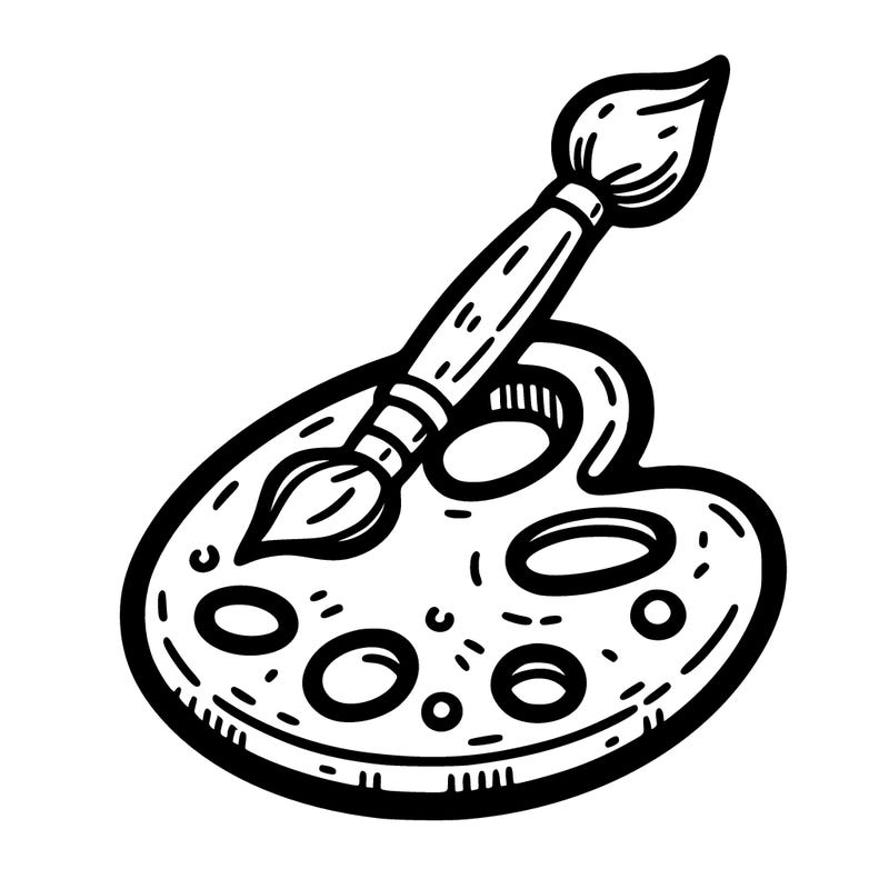 art palette paint brush