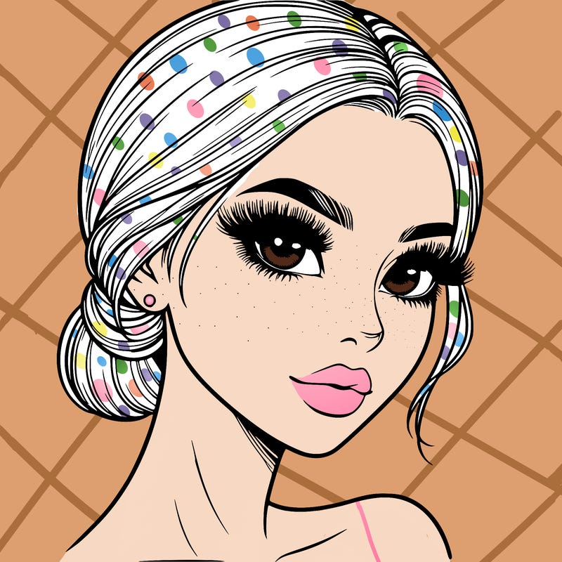 realistic girl with lashes