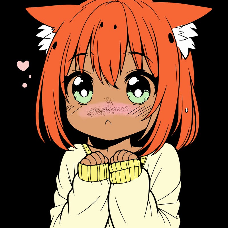 shy anime catgirl